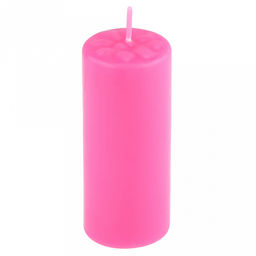 Свеча "Цилиндр" д4см, h10см, парафин, с декором, "Лепесточки", время горения 12,5 часов, фуксия (Россия)