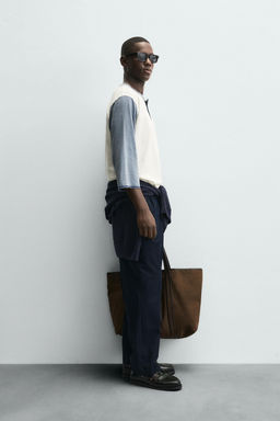 COLOUR BLOCK T-SHIRT WITH BUTTONED NECK - Zara фото 4