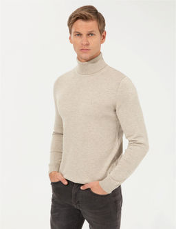 Kum Melanj Slim Fit Bal_k__ Yaka Basic Triko Kazak - Pierre cardin фото 4