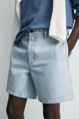BERMUDA CHINO DENIM / Azul claro