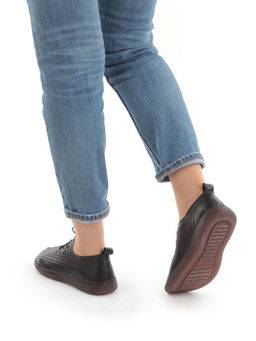 03-5005-1 BLACK Полуботинки женские летние (натуральная кожа) - Фабричный китай фото 3