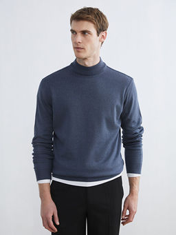 Yar?m Bal?k?? Yaka Erkek Triko Kazak