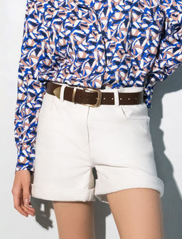 Шорты из эластичного денима