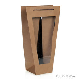 Цена за 10 шт. Пакет подарочный с окном 40х23,5х12х12 / 904-52 /уп 10/200/крафт