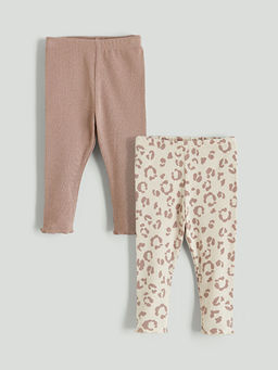 Beli Lastikli Bask?l? K?z Bebek Tayt 2li