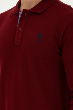 Мужской бордово-красный базовый свитшот - U.s. polo assn фото 7
