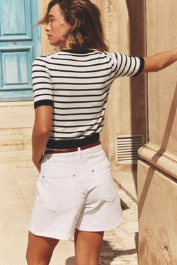 BASIC PLAIN KNIT SHORT SLEEVE TOP - Zara фото 52