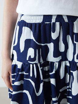 Beli Lastikli Desenli Kad?n ?ortlu Etek