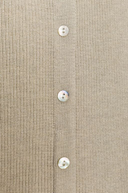 TOP RIB PEPLUM BOTONES / Crudo medio