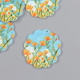 Цена за 4 шт. Декор для творчества акрил Жёлтые тюльпаны, 0.2?3.5?3.9 см