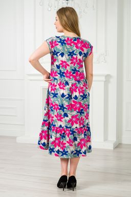 Платье женское из кулирки Шарлотта красные лилии - Амадэль фото 3