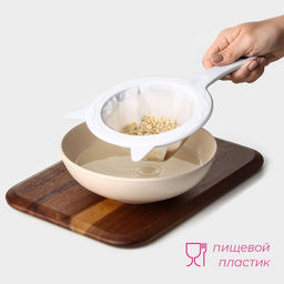 Сито для фильтрации Доляна, d=14.5 см (внутр.d=11 см), 200 мл, белое  фото 2