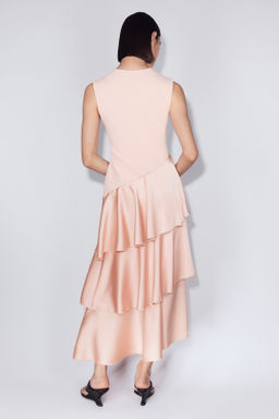 Vestido en punto roma con falda de sat?n - H&m фото 8