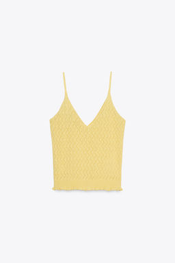 POINTELLE KNIT TOP WITH FRILLS - Zara фото 15