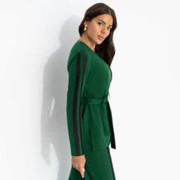 Брючный костюм из трикотажа, Личное превосходство (изумруд, 2 в 1, с поясом) - Charutti фото 3