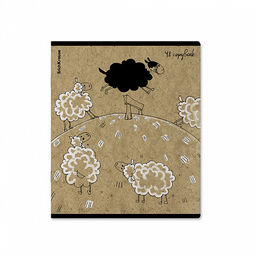 Цена за 5 шт. Тетрадь общая ученическая ErichKrause Овечки, 48 листов, клетка, крафт-картон_MIX-PACK  фото 6