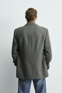 LIMITED EDITION 100% WOOL HOUNDSTOOTH BLAZER - Zara фото 3