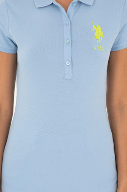 Женская голубая базовая футболка - U.s. polo assn фото 6