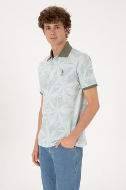 Erkek Regular Fit Polo Yaka Su Ye_ili Ti__rt Sepette S_rpriz _ndirim
