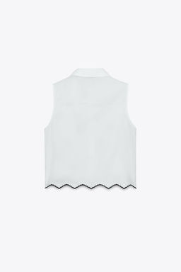 BLOUSE WITH CUTWORK EMBROIDERY - Zara фото 2