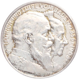 2 марки 1906 года Германия (Баден) 50 лет свадьбе Фридриха I и Луизы Прусской