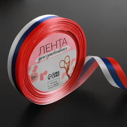 Лента атласная Триколор, односторонняя, 20 мм, 18 1 м - Арт узор фото 3