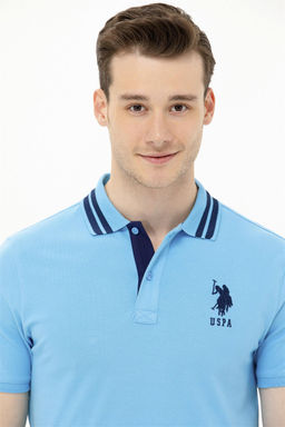 U. S. Polo Assn / Мужская бирюзовая базовая футболка с воротником-поло - U.s. polo assn фото 2