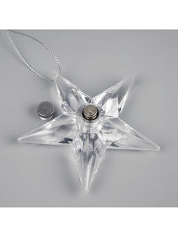 Цена за 2 шт. Ёлочная игрушка «Звезда», 8.5×8.5×2.8 см, 1 LED, от батареек, свечение мульти (RGB)