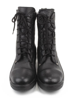 05-9010 BLACK Ботинки зимние мужские (натуральная кожа, искусственная кожа, искусственный мех)