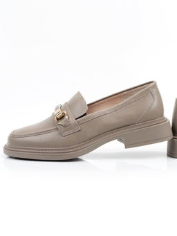 03-DEB106-4 KHAKI Лоферы женские (натуральная кожа)