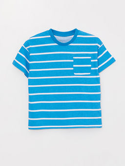 Bisiklet Yaka K?sa Kollu ?izgili Erkek Bebek Ti??rt