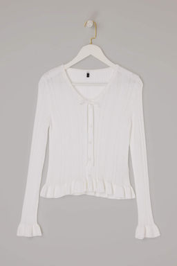 Ekru Bisiklet Yaka Etek Ucu Detayl? Triko H?rka TWOSS26HI00015 - Trendyolmilla фото 5