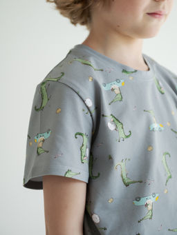 Футболка для мальчика Крокодил, серый - Lesi kids фото 9