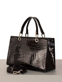 LACCOMA сумка WJ202339-черный эко кожа хлопок фото 6