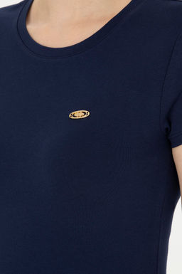 Футболка U. S. Polo Assn женская с круглым вырезом темно-синяя - U.s. polo assn фото 14