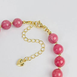 Браслет из Родонита и Розового кварца 18 см +