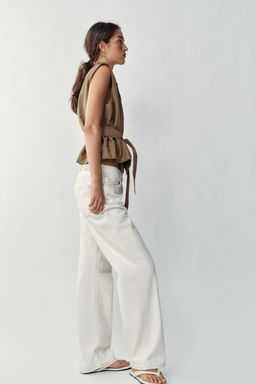 100% LEATHER JACKET WITH EVAS_ HEM - Zara фото 11