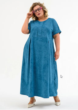 Платье Винтаж из хлопка бирюзовое - Оптима фото 2