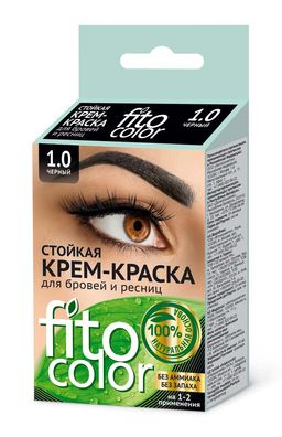 ФК/ Крем-Краска Стойкая для бровей и ресниц Fito Color цв.ЧЁРНЫЙ (на 2 примен), 2х2мл/24 /арт-1211/