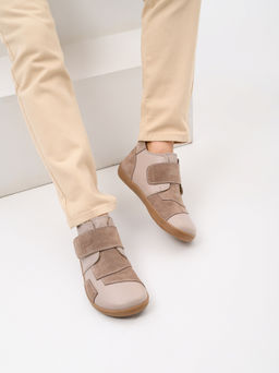 Босоногие ботинки 206.NATAbr.Визон+капучино замша/мех