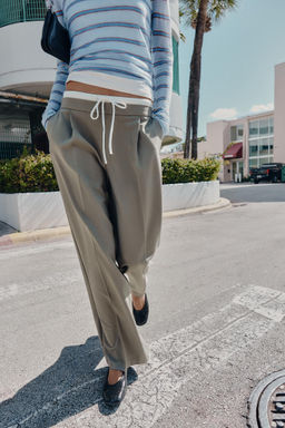 WIDE LEG TROUSERS WITH DOUBLE WAISTBAND - Zara фото 11