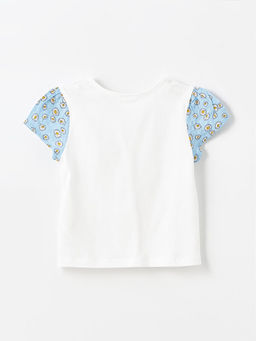 Bisiklet Yaka K?sa Kollu ?i?ek Desenli K?z Bebek Ti??rt - Waikiki фото 2