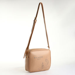 Сумка женская кросс-боди TEXTURA на молнии, 22×8×17 см, с принтом, бежевая