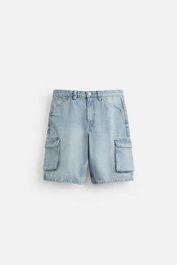 DENIM CARGO BERMUDA SHORTS - Zara фото 7
