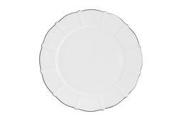 Тарелка закусочная, 21,5 см, фарфор F, белая, с серебристым кантом, Lotus silver