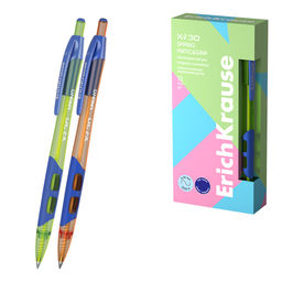 АКЦИЯ Цена за 12 шт. Ручка шариковая автоматическая ErichKrause XR-30 Matic&Grip Spring 0.7, цвет чернил синий (в коробке по 12 шт.)