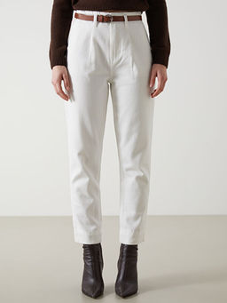 Beli Kemerli Mom Fit Kad?n Jean Pantolon