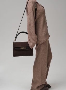Замшевая сумка Rachel DBR 31361 черный каштан  фото 8