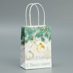 Пакет крафтовый Роскошь Нового года, 15 10 6 см - Дарите счастье фото 3