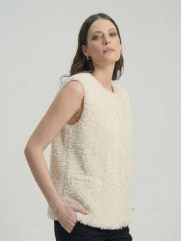 Жилет из кашемира женский 16147 кремовый